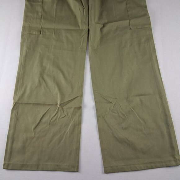 PrettyLittleThing Shape Buckle Cargo Wide Leg Pant Women's Size 4 Khaki Green - Picture 6 of 9